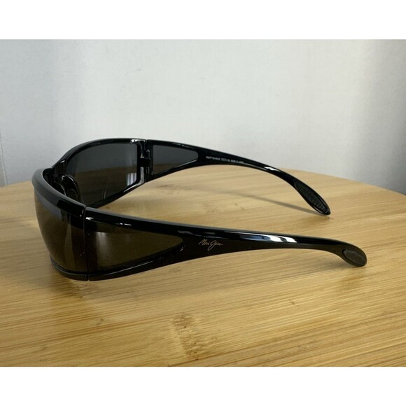 RARE Maui Jim Offshore MJ 444-02 Sunglasses 73-17-124 Gloss Black Wrap Japan - Picture 14 of 16